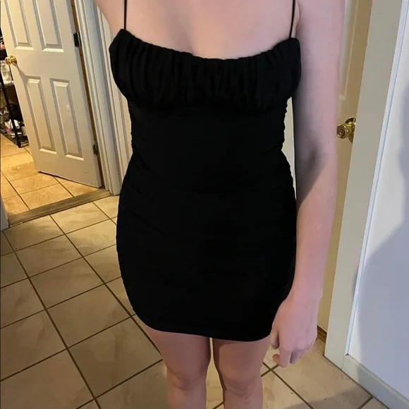 penney mini dress black York Satin Mini Dress